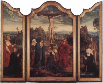 十字架上のキリストと寄付者の宗教 クエンティン・マッシス Oil Paintings